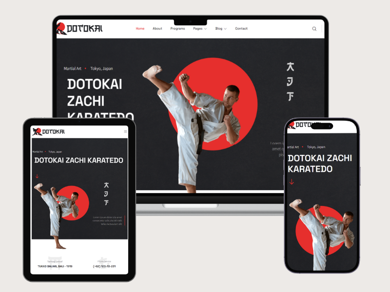 creative martial arts website design