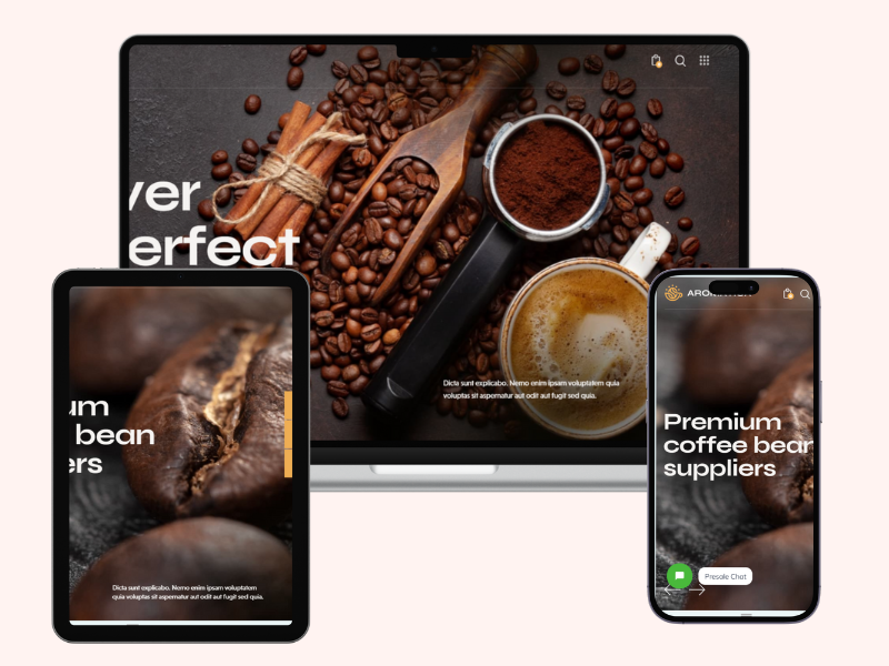 coffee shop website layout
